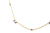 Sapphire and Diamond Necklace - 14k Yellow Gold - 0.77ctw
