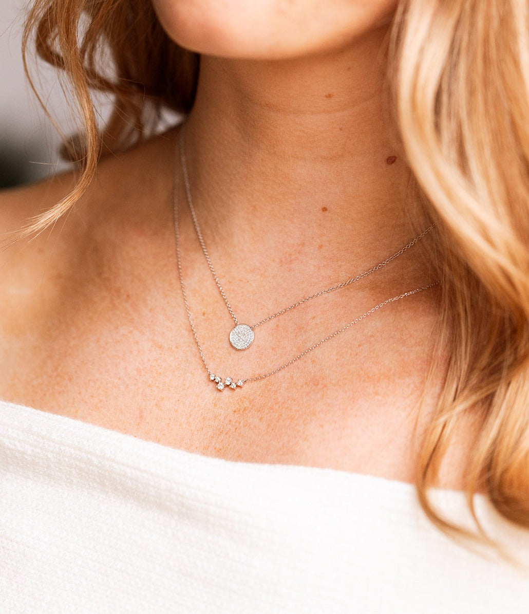 Scattered Diamond Necklace - 14k White Gold  - 0.20ctw