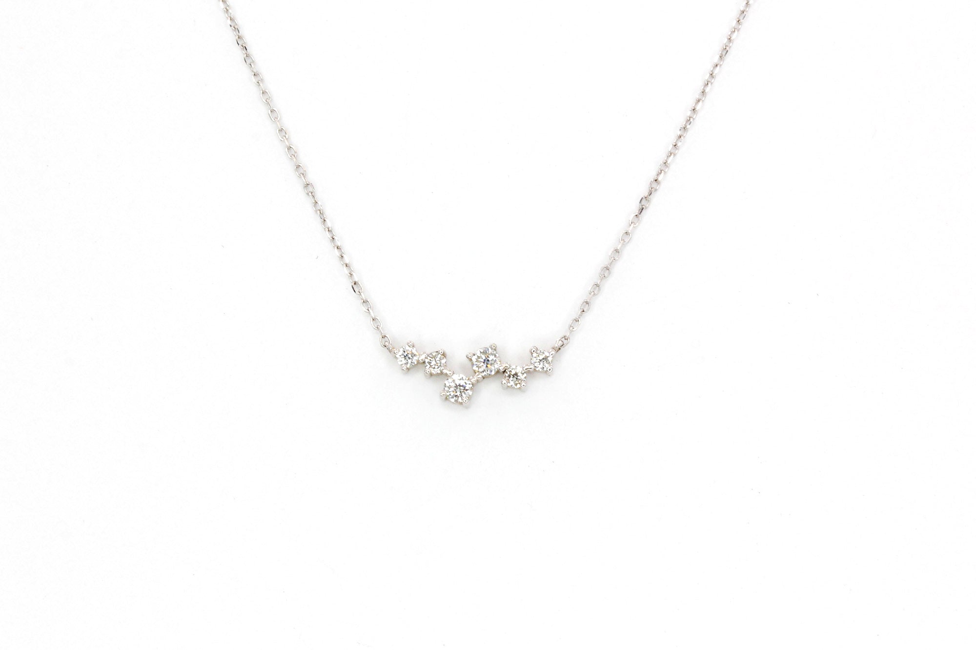 Scattered Diamond Necklace - 14k White Gold  - 0.20ctw