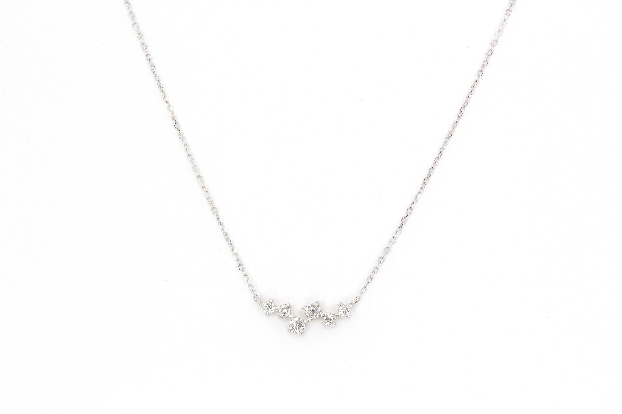 Scattered Diamond Necklace - 14k White Gold  - 0.20ctw