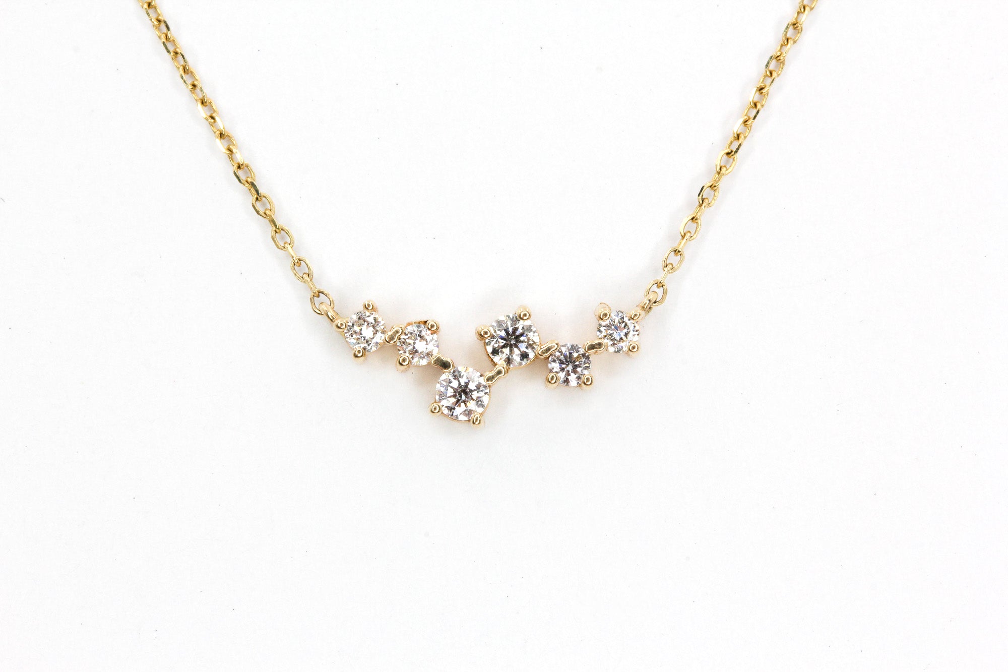 Scattered Diamonds Necklace - 14k Yellow Gold - 0.20ctw