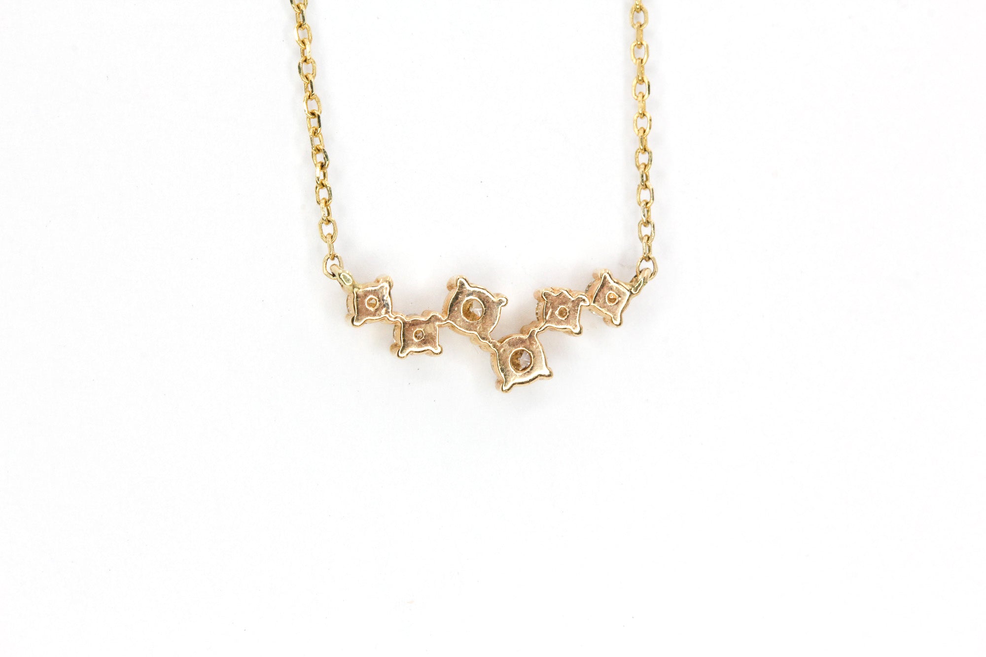 Scattered Diamonds Necklace - 14k Yellow Gold - 0.20ctw