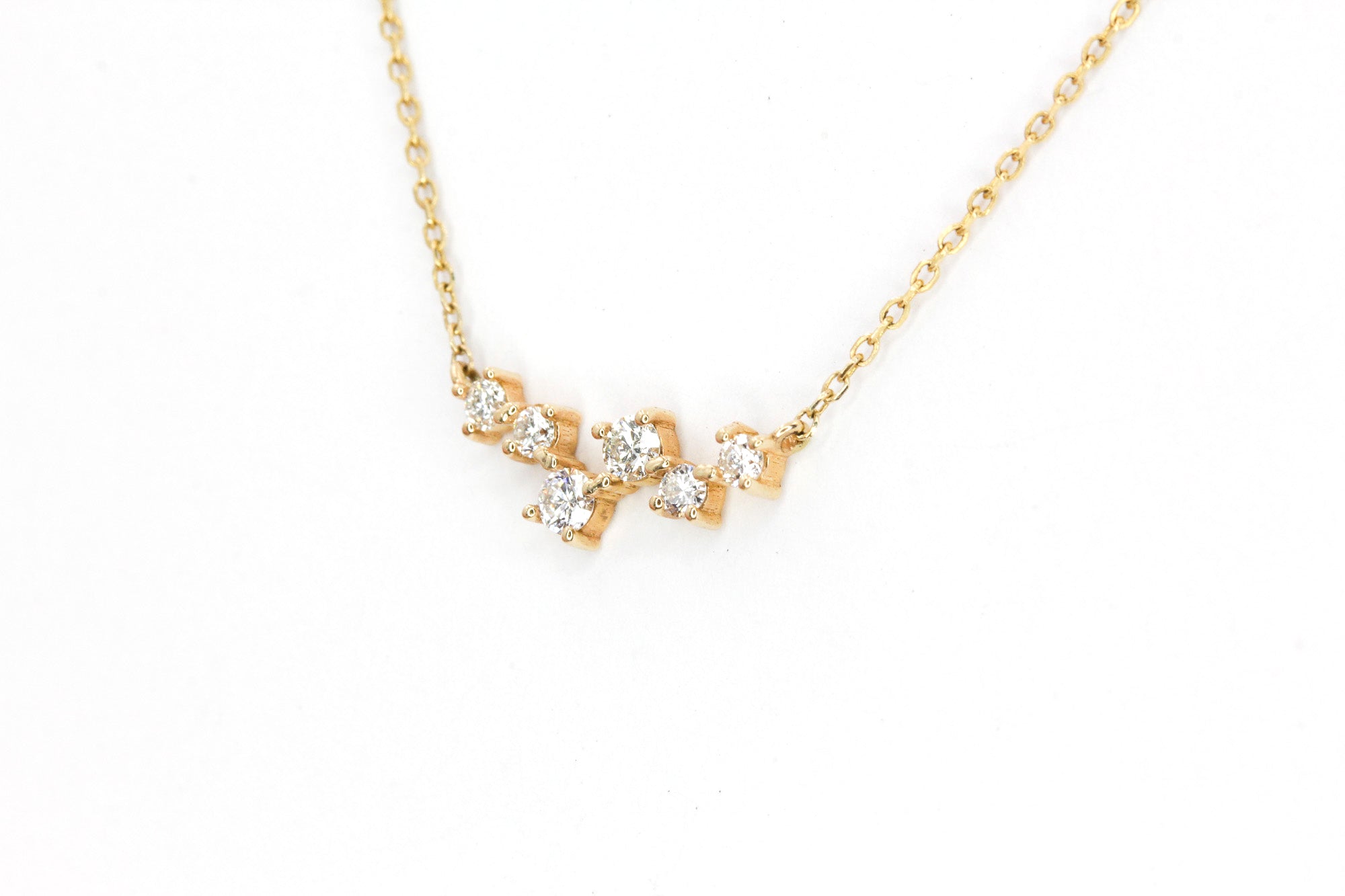 Scattered Diamonds Necklace - 14k Yellow Gold - 0.20ctw