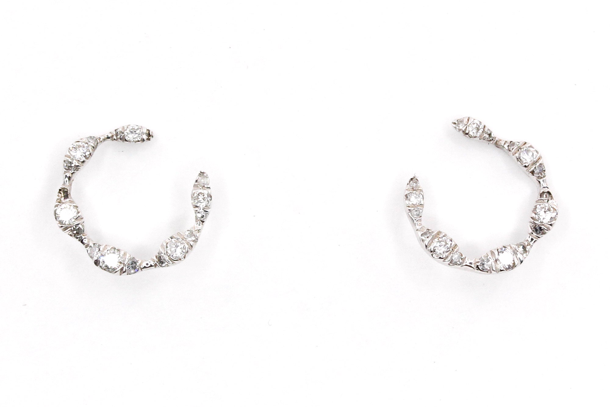 Silver Diamond Earrings - 925 Silver - 0.22ctw