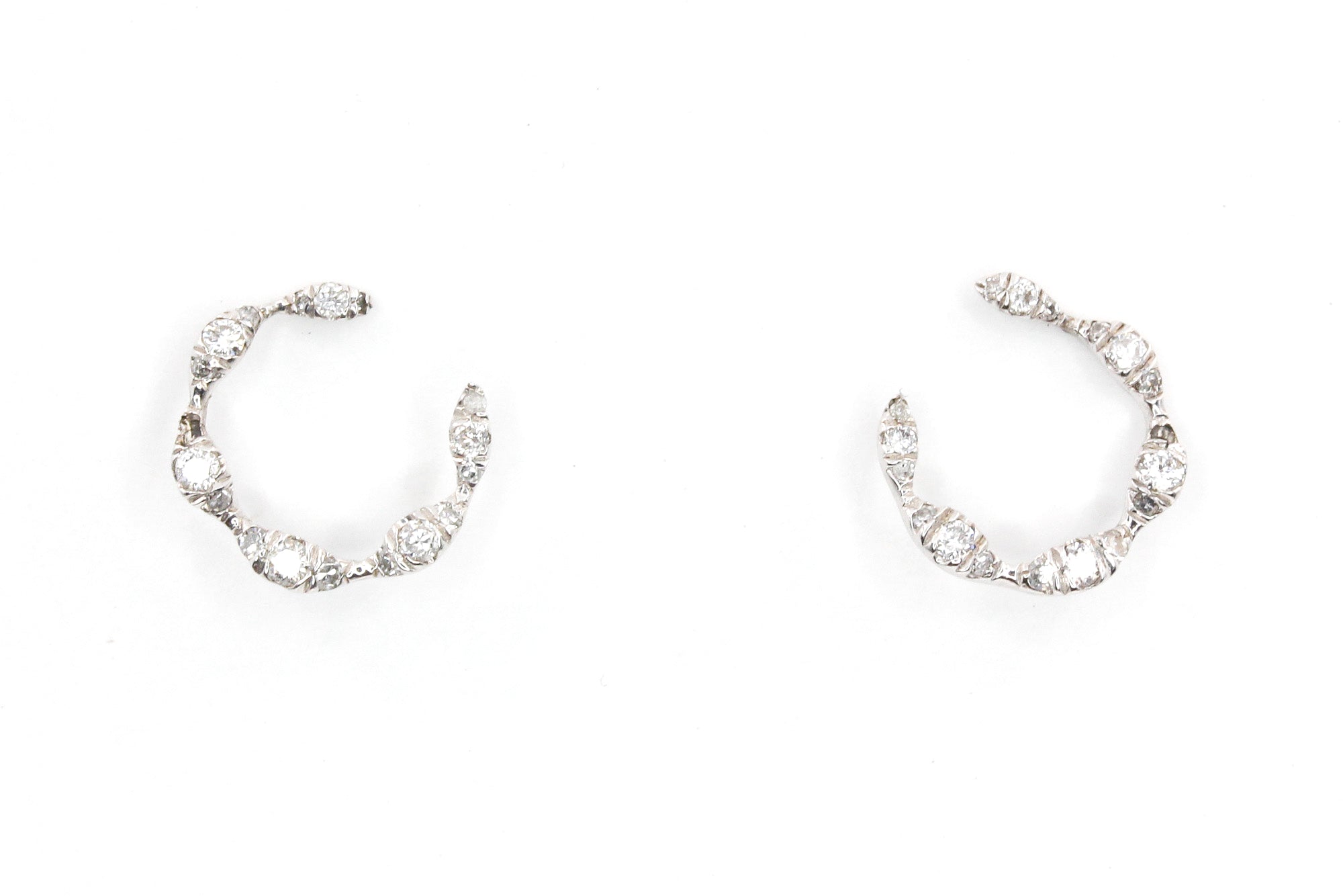 Silver Diamond Earrings - 925 Silver - 0.22ctw
