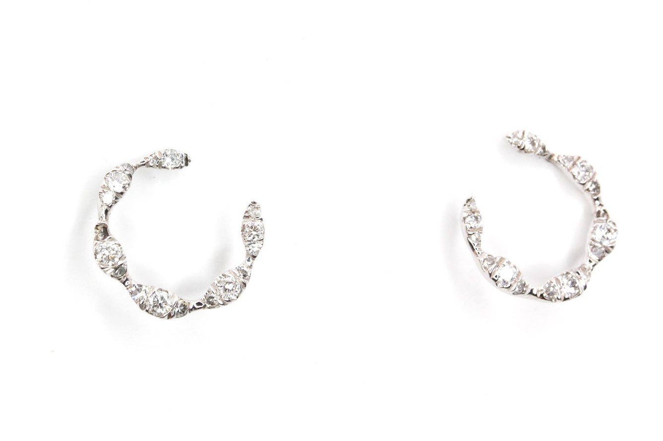 Silver Diamond Earrings - 925 Silver - 0.22ctw