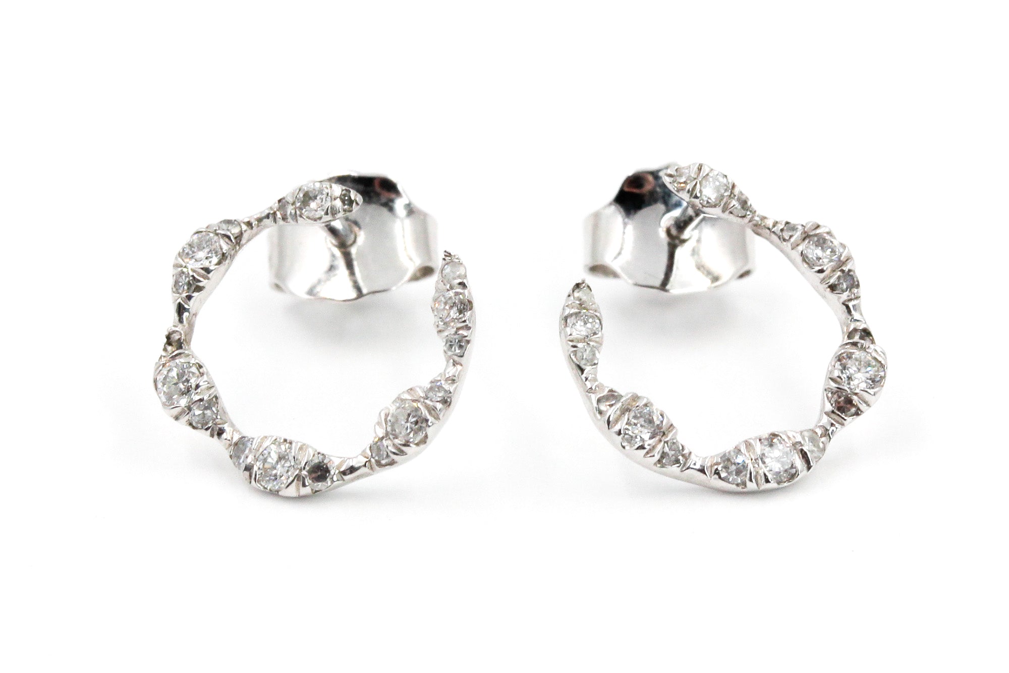 Silver Diamond Earrings - 925 Silver - 0.22ctw