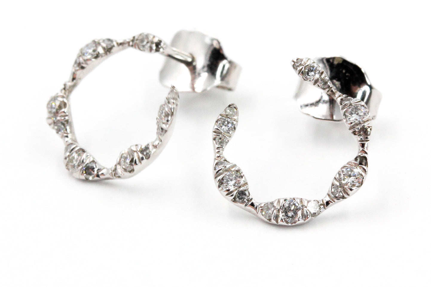 Silver Diamond Earrings - 925 Silver - 0.22ctw
