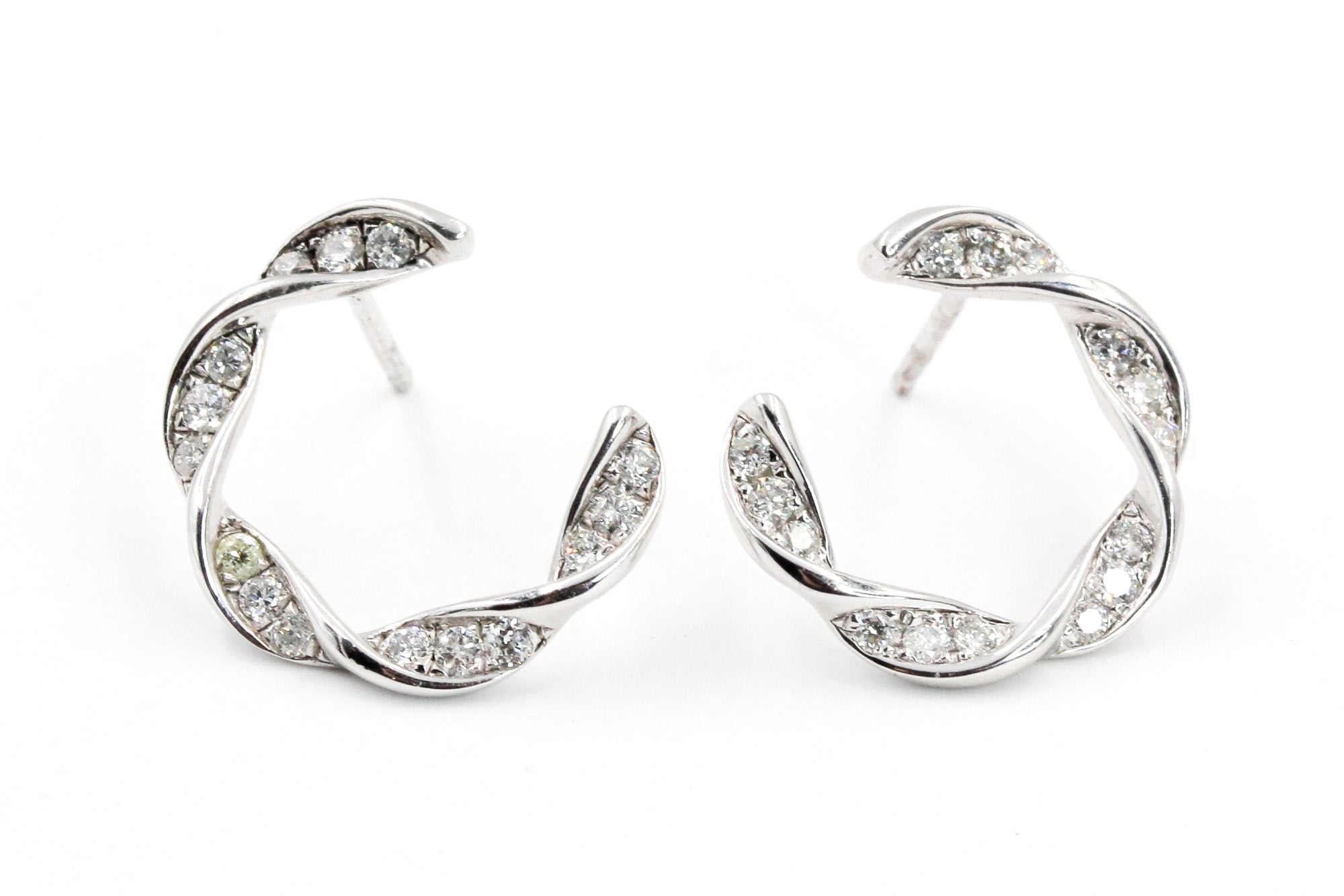 Silver Diamond Stud Earrings - 925 Silver - 0.50ctw