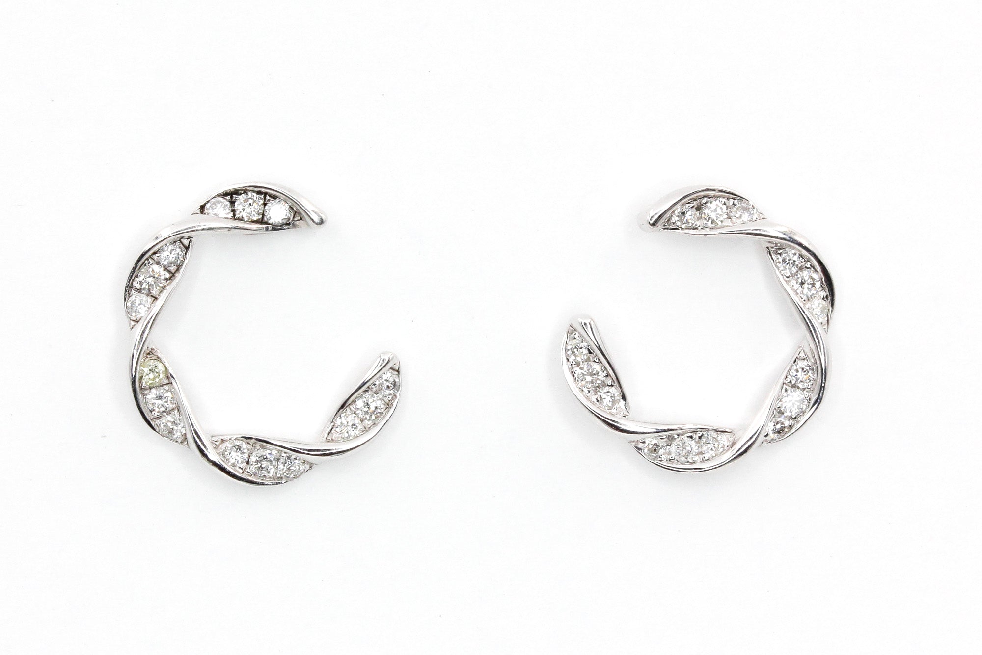 Silver Diamond Stud Earrings - 925 Silver - 0.50ctw
