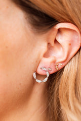 Silver Diamond Stud Earrings - 925 Silver - 0.50ctw