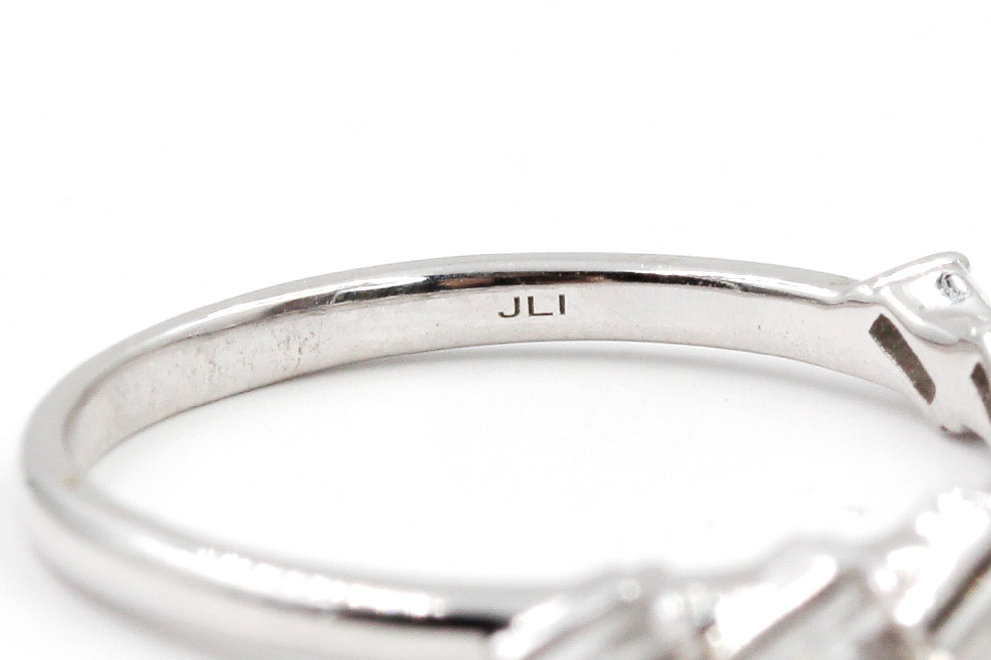 Slanted Diamond Baguette Band Ring - 10k White Gold - 0.30ctw