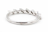 Slanted Diamond Baguette Band Ring - 10k White Gold - 0.30ctw