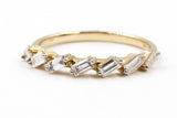 Slanted Diamond Baguette Band Ring - 10k Yellow Gold - 0.30ctw