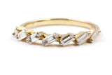 Slanted Diamond Baguette Band Ring - 10k Yellow Gold - 0.30ctw