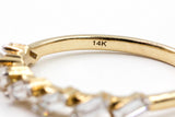 Slanted Diamond Baguette Band Ring - 10k Yellow Gold - 0.30ctw