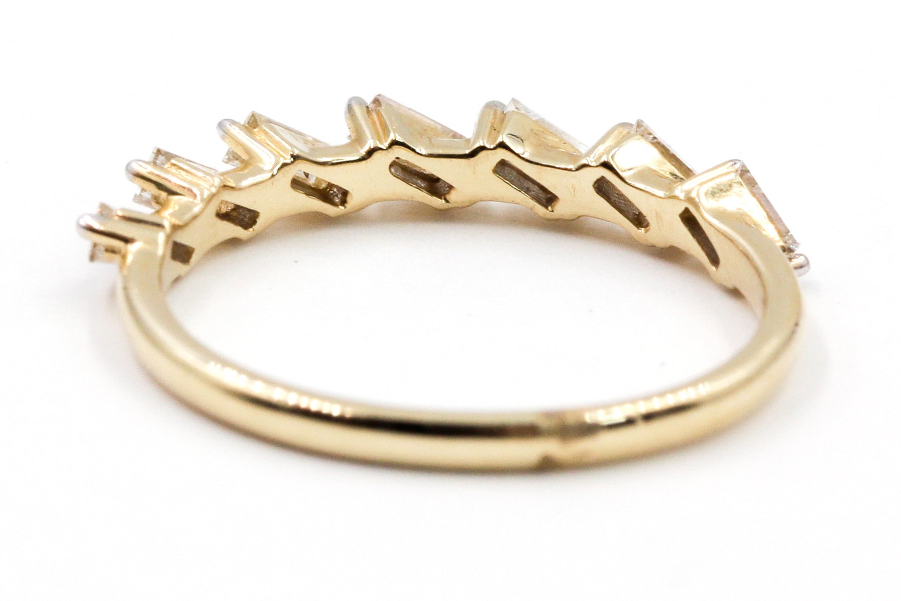 Slanted Diamond Baguette Band Ring - 10k Yellow Gold - 0.30ctw