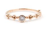 Solitaire Diamond Bezel Ring - 10k Rose Gold - 0.10ctw