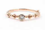Solitaire Diamond Bezel Ring - 10k Rose Gold - 0.10ctw