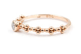 Solitaire Diamond Bezel Ring - 10k Rose Gold - 0.10ctw