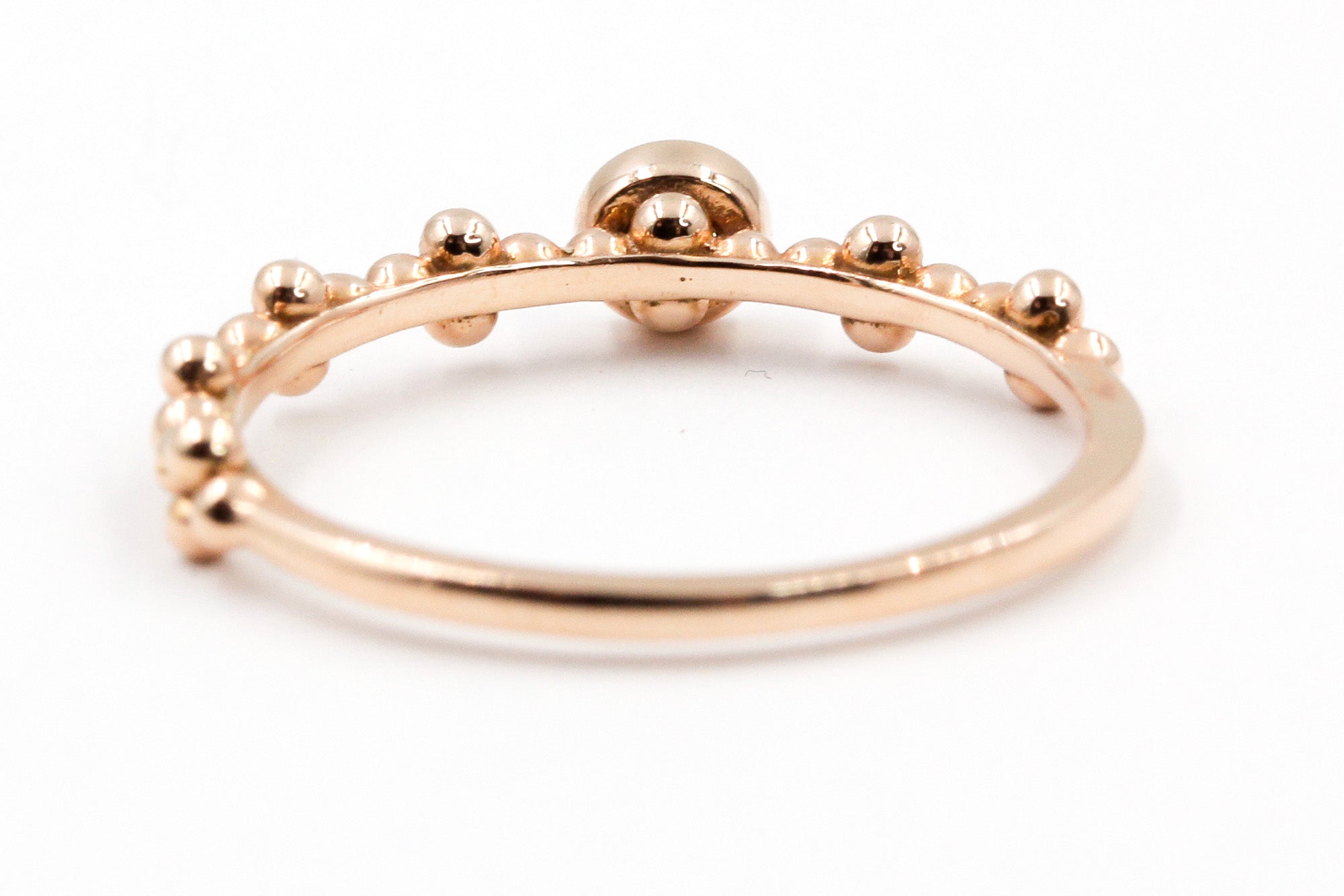 Solitaire Diamond Bezel Ring - 10k Rose Gold - 0.10ctw