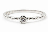 Solitaire Diamond Bezel Ring - 14k White Gold - 0.10ctw