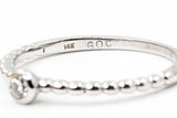 Solitaire Diamond Bezel Ring - 14k White Gold - 0.10ctw