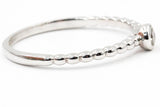 Solitaire Diamond Bezel Ring - 14k White Gold - 0.10ctw