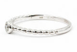 Solitaire Diamond Bezel Ring - 14k White Gold - 0.10ctw