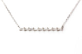 Tapered Diamond Baguette Bar Necklace - 14k White Gold - 0.29ctw