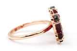 Watermelon Tourmaline Butterfly Ring - 14k Rose Gold - 0.05ctw
