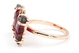 Watermelon Tourmaline Butterfly Ring - 14k Rose Gold - 0.05ctw