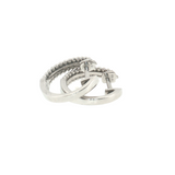 Diamond Beaded Huggie Earrings 10k White Gold 15mm - 0.07ctw gold stamp
