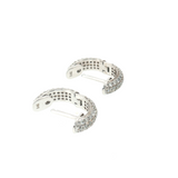 Diamond Huggie Earrings 14k White Gold 1.12ctw - 13.5mm backs with stamps