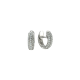 Diamond Huggie Earrings 14k White Gold 1.12ctw - 13.5mm