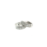 Diamond Huggie Earrings 14k White Gold 1.12ctw - 13.5mm front and stamp