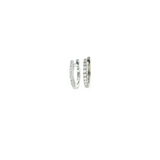 Diamond Huggie Earrings 14k White Gold 10.5mm - 0.12ctw