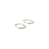 Diamond Huggie Earrings - 14k White Gold - 11mm - 0.10ctw earrings open
