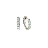 Diamond Huggie Earrings - 14k White Gold 14mm - 0.50ctw