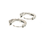 Diamond Huggie Earrings - 14k White Gold 14mm - 0.50ctw earrings open