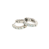 Diamond Huggie Earrings - 14k White Gold 14mm - 0.50ctw fronts and stamps