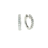 Diamond Huggie Earrings - 14k White Gold - 17mm - 0.60ctw fronts