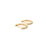 Diamond Huggie Earrings - 14k Yellow Gold - 10.5mm - 0.09ctw backs open with stamps
