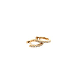Diamond Huggie Earrings - 14k Yellow Gold - 10.5mm - 0.09ctw laid flat