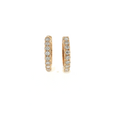 Diamond Huggie Earrings - 14k Yellow Gold - 15mm - 0.46ctw