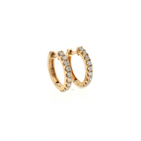 Diamond Huggie Earrings - 14k Yellow Gold - 15mm - 0.46ctw left side view