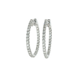 Diamond Inside Outside Hoops - 14k White Gold - 1.10ctw
