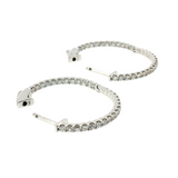 Diamond Inside Outside Hoops - 14k White Gold - 1.10ctw backs open