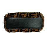 Fendi Shearling Nappa Mini Peekaboo Iconic Satchel bottom of handbag