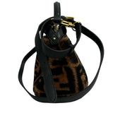 Fendi Shearling Nappa Mini Peekaboo Iconic Satchel left side
